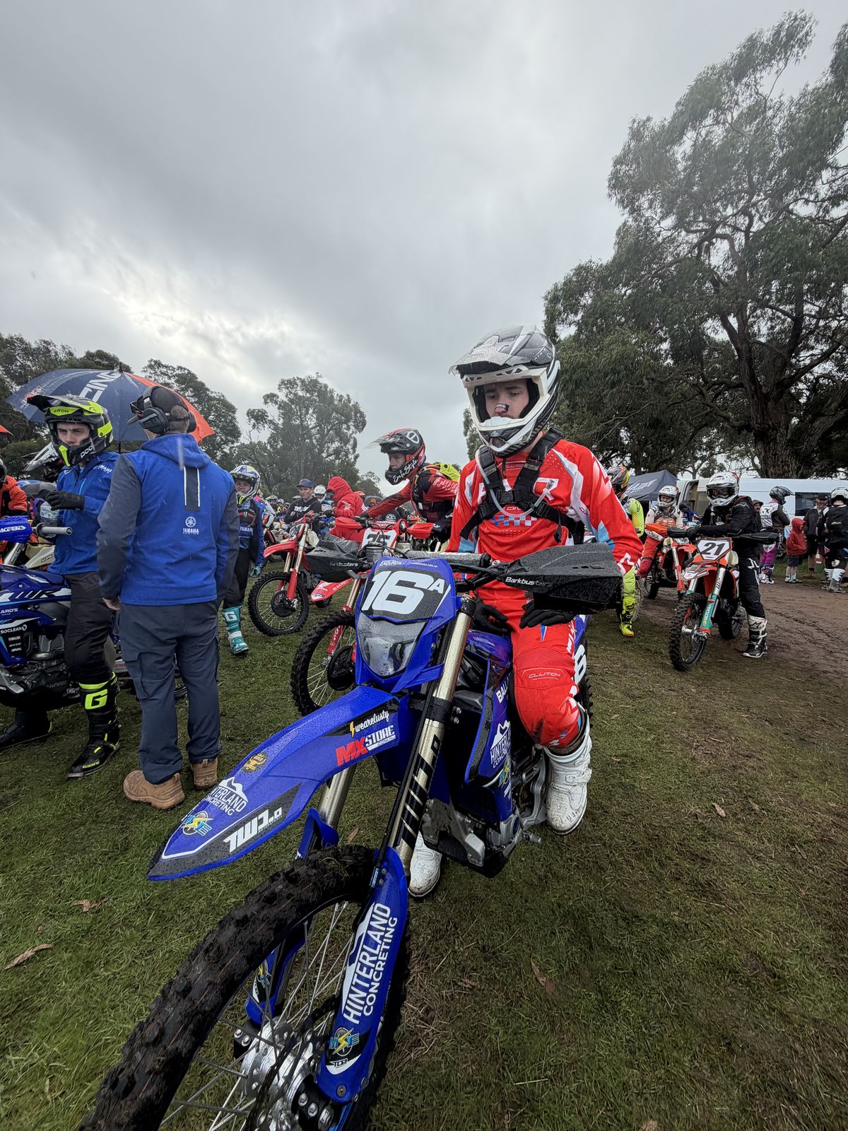 Deegan Graham on the #16 bike in the pits